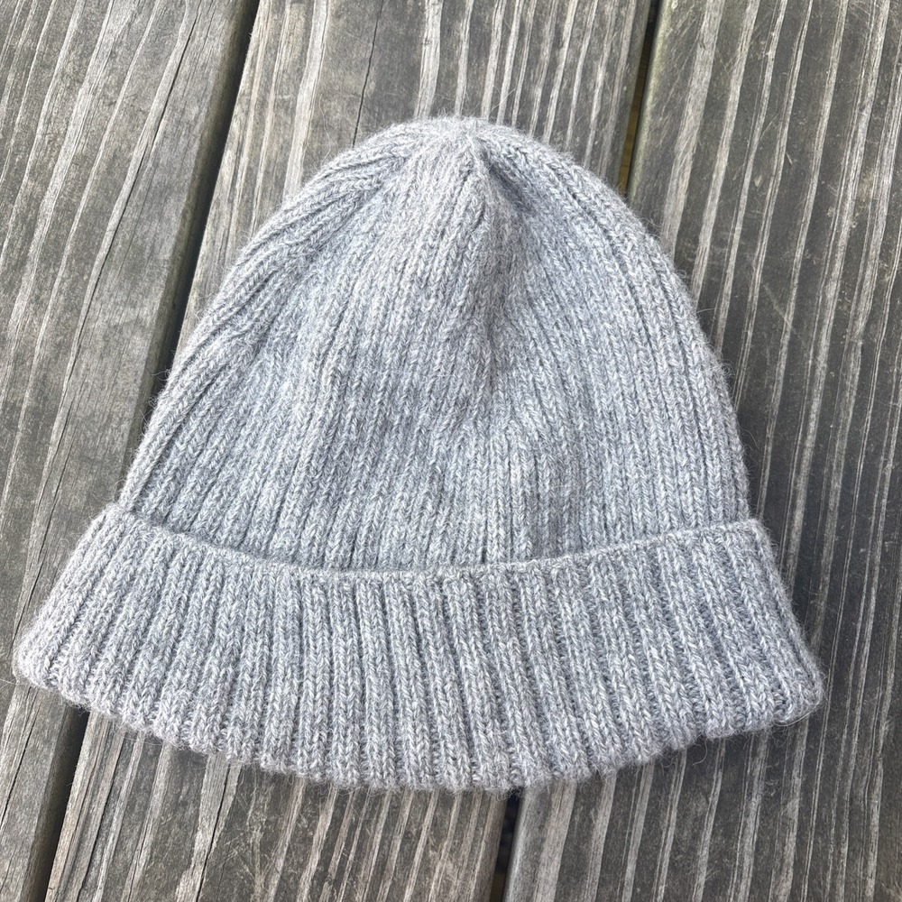 Industry Of All Nations 100% Undyed Alpaca Beanie Hat Womens One Size Cuffed